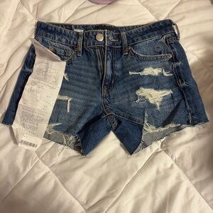 Distressed Blue Denim Women Shorts